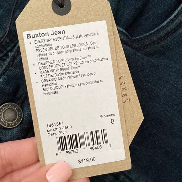 Prana Women's Buxton‎ Jean Deep Blue Size 8 NWT - Picture 8 of 9